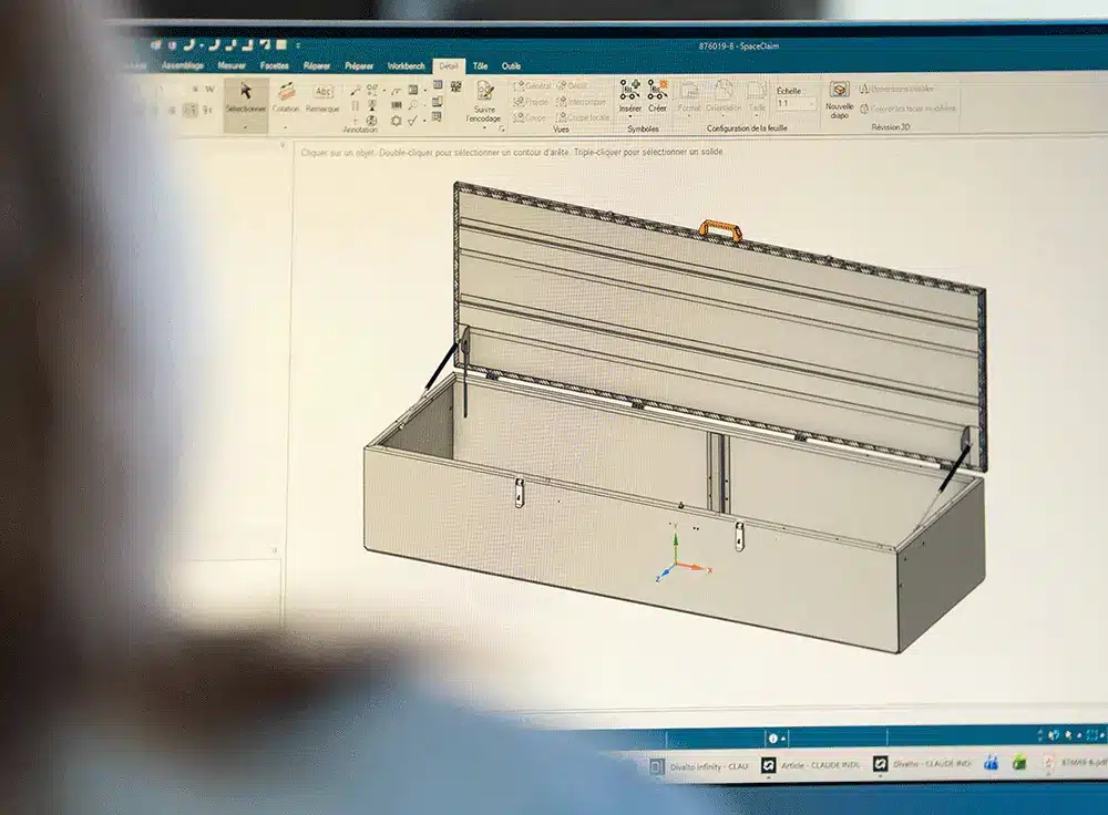 plan 3d sur logiciel de conception par le bureau des méthodes