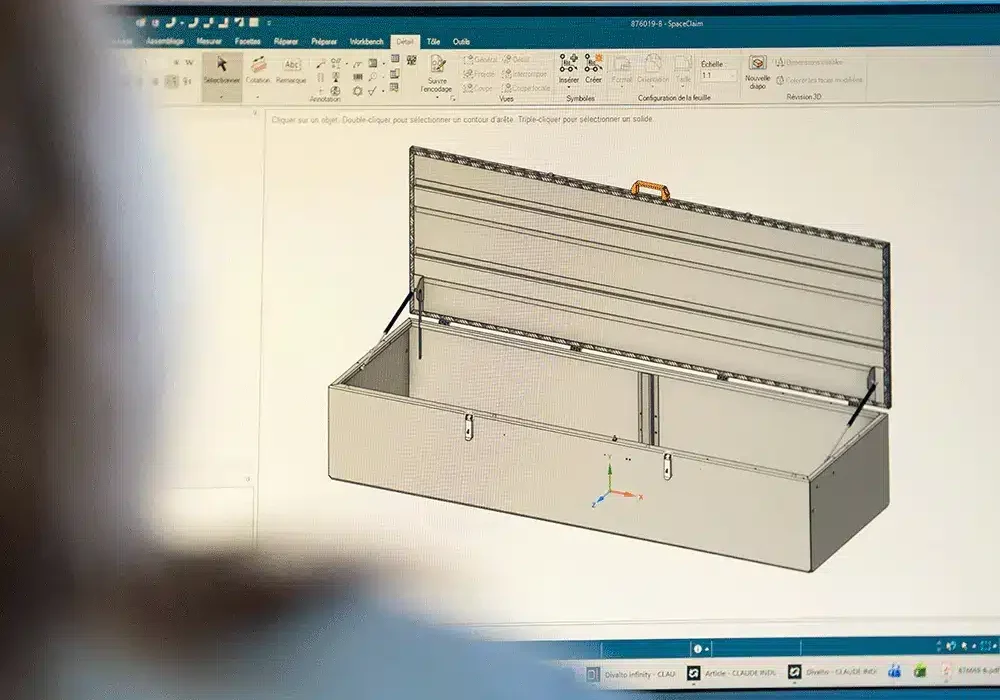 plan 3d sur logiciel de conception par le bureau des méthodes